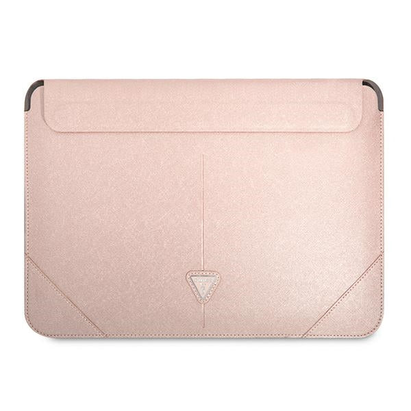 Guess Saffiano Triangle Logo dėklas 16" nešiojamajam kompiuteriui - rožinė -- Laptop Bags