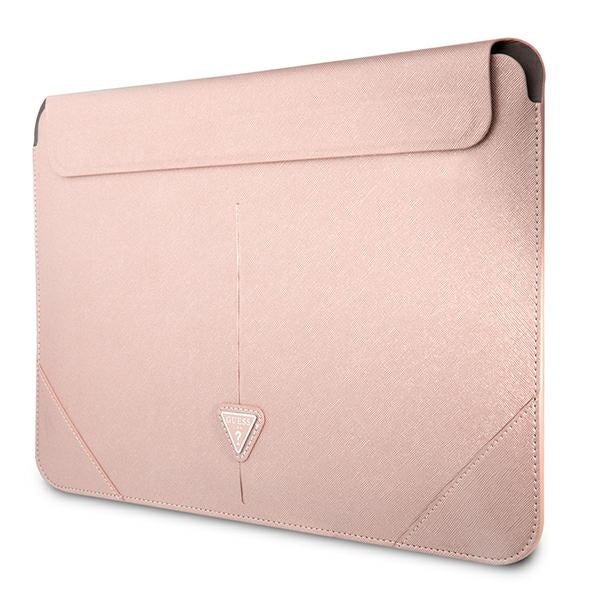 Guess Saffiano Triangle Logo dėklas 16" nešiojamajam kompiuteriui - rožinė -- Laptop Bags
