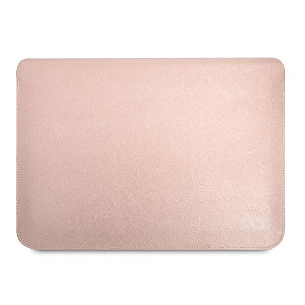 Guess Saffiano Triangle Logo dėklas 16" nešiojamajam kompiuteriui - rožinė -- Laptop Bags