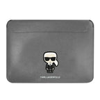 Karl Lagerfeld Saffiano Ikonik Karl dėklas 16" nešiojamajam kompiuteriui - sidabrinė -- Laptop Bags