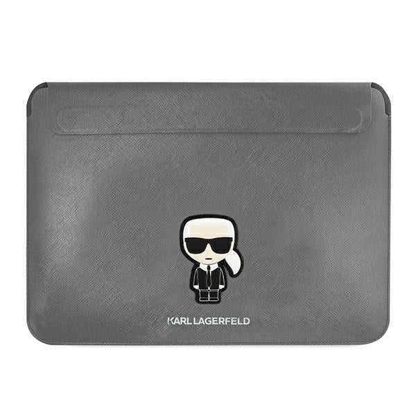 Karl Lagerfeld Saffiano Ikonik Karl dėklas 16" nešiojamajam kompiuteriui - sidabrinė -- Laptop Bags