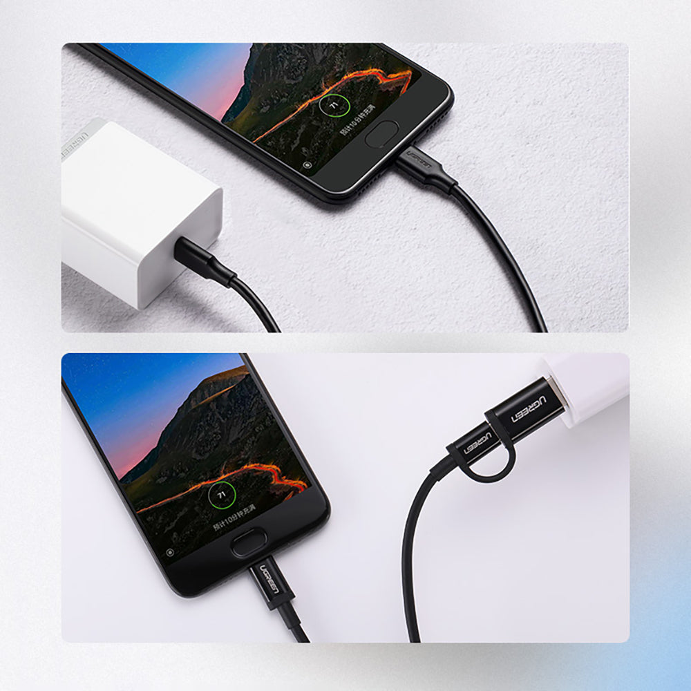 Ugreen US286 USB-C - USB-C PD QC 3A 480Mb/s 2m laidas - juodas -- Cell phone cables