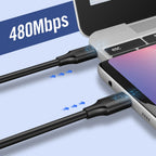 Ugreen US286 USB-C - USB-C PD QC 3A 480Mb/s 2m laidas - juodas -- Cell phone cables