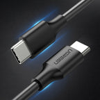 Ugreen US286 USB-C - USB-C 3A 480Mb/s laidas 3m - juodas -- Cell phone cables