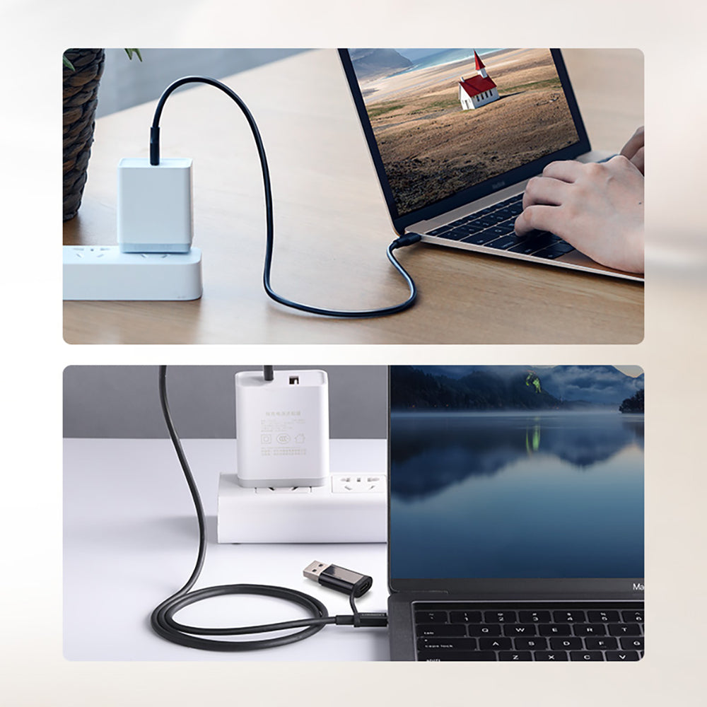 Ugreen US286 USB-C - USB-C 3A 480Mb/s laidas 3m - juodas -- Cell phone cables
