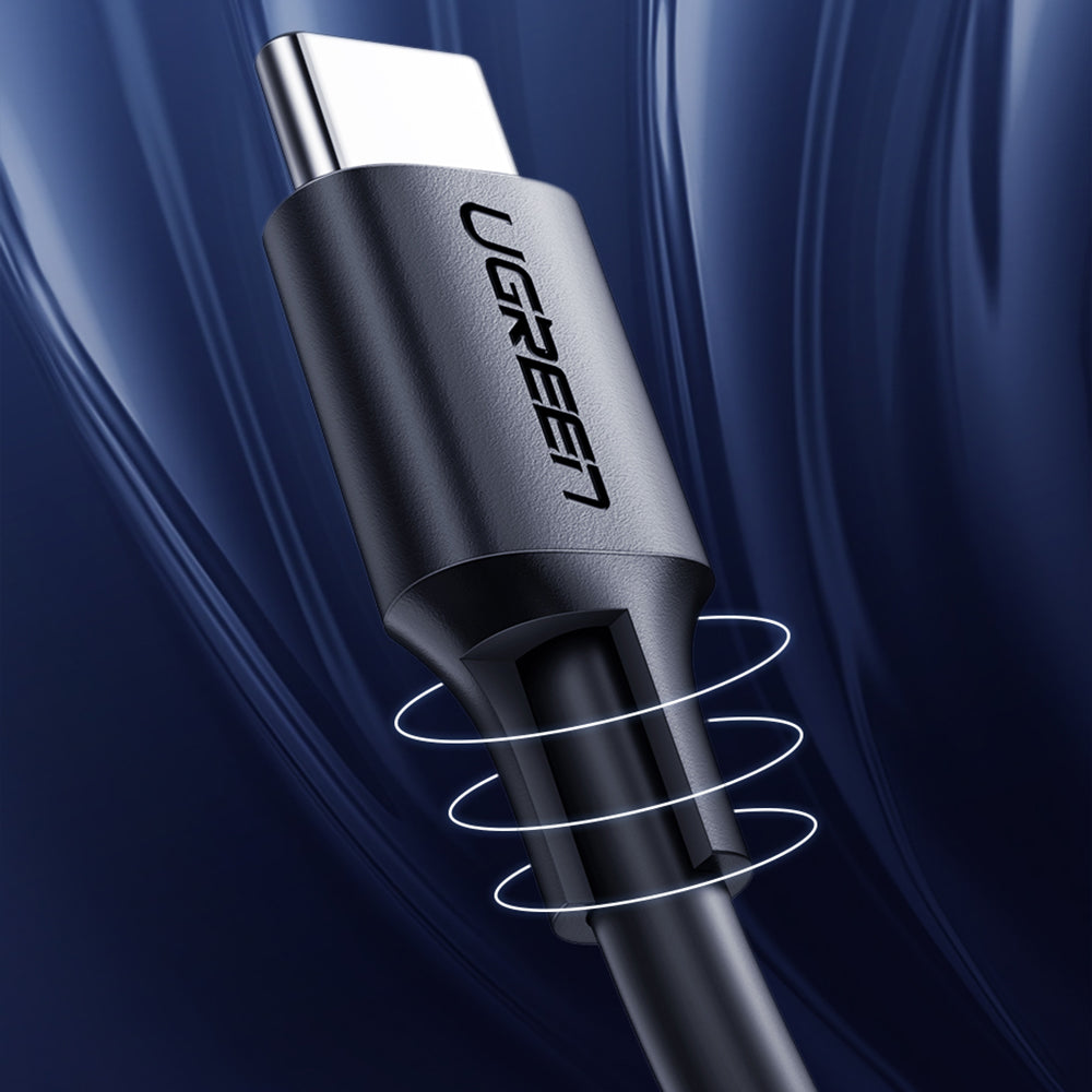 Ugreen US286 USB-C - USB-C 3A 480Mb/s laidas 3m - juodas -- Cell phone cables