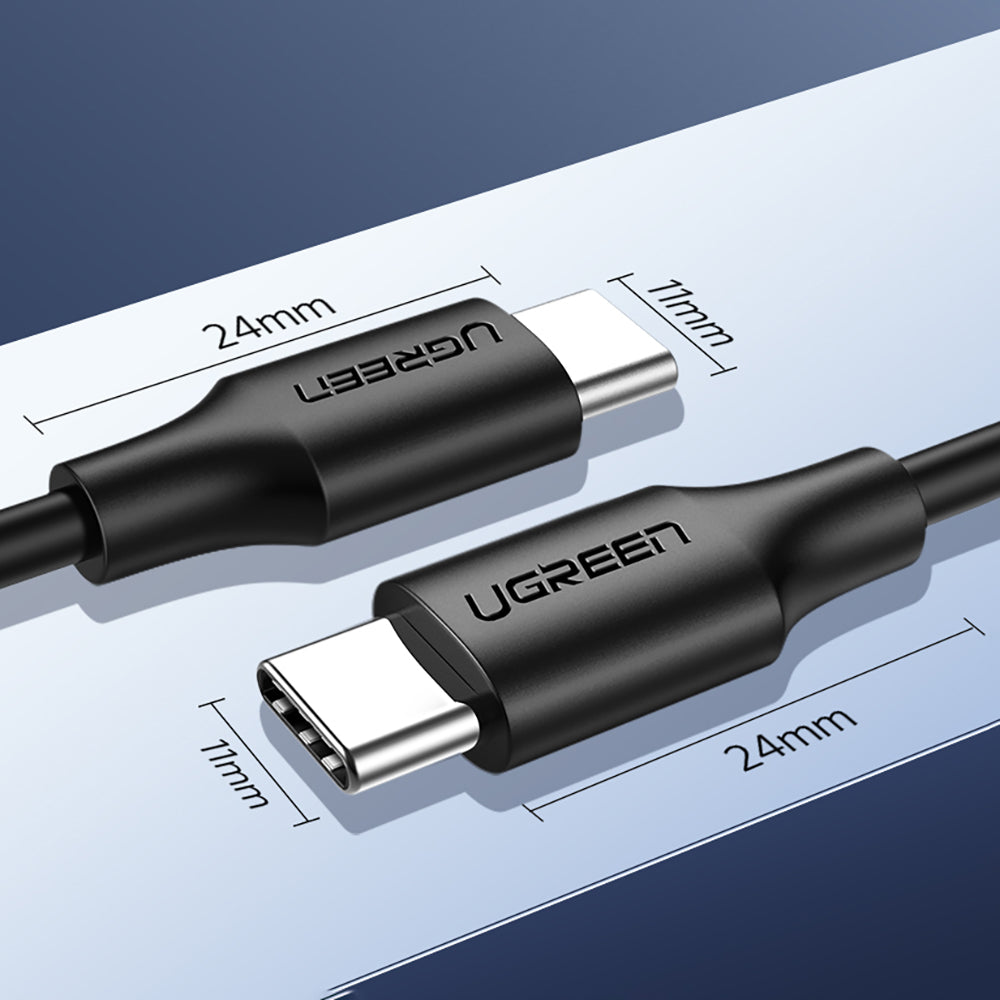 Ugreen US286 USB-C - USB-C 3A 480Mb/s laidas 3m - juodas -- Cell phone cables