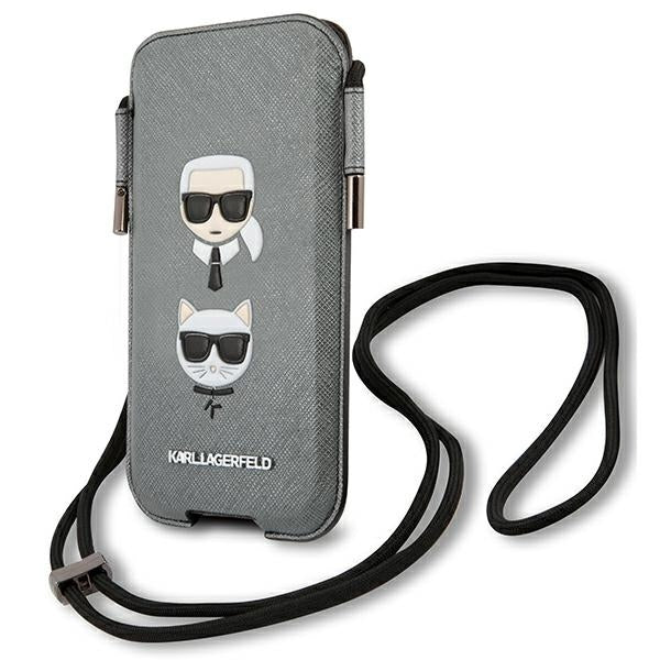 Karl Lagerfeld Saffiano dėklas-krepšelis 6,7" – pilkas -- Cell phone cases and covers
