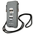 Karl Lagerfeld Saffiano dėklas-krepšelis 6,7" – pilkas -- Cell phone cases and covers