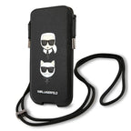 Karl Lagerfeld Saffiano telefono krepšelis 6,7" – juodas -- Cell phone cases and covers