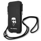 Karl Lagerfeld Saffiano Ikonik Karl 6.7" rankinė - juoda -- Uncategorized