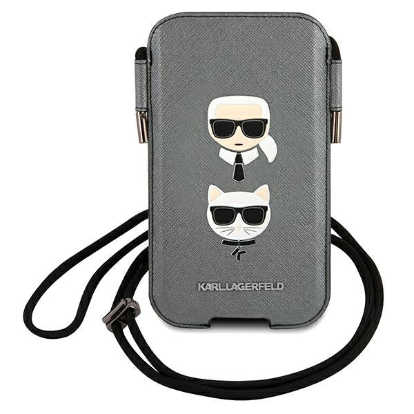 Telefono krepšelis Karl Lagerfeld Saffiano 6,1" – pilkas -- Cell phone cases and covers