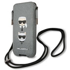 Telefono krepšelis Karl Lagerfeld Saffiano 6,1" – pilkas -- Cell phone cases and covers