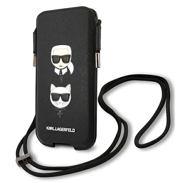 Karl Lagerfeld Saffiano telefono dėklas 6,1" – juodas -- Cell phone cases and covers