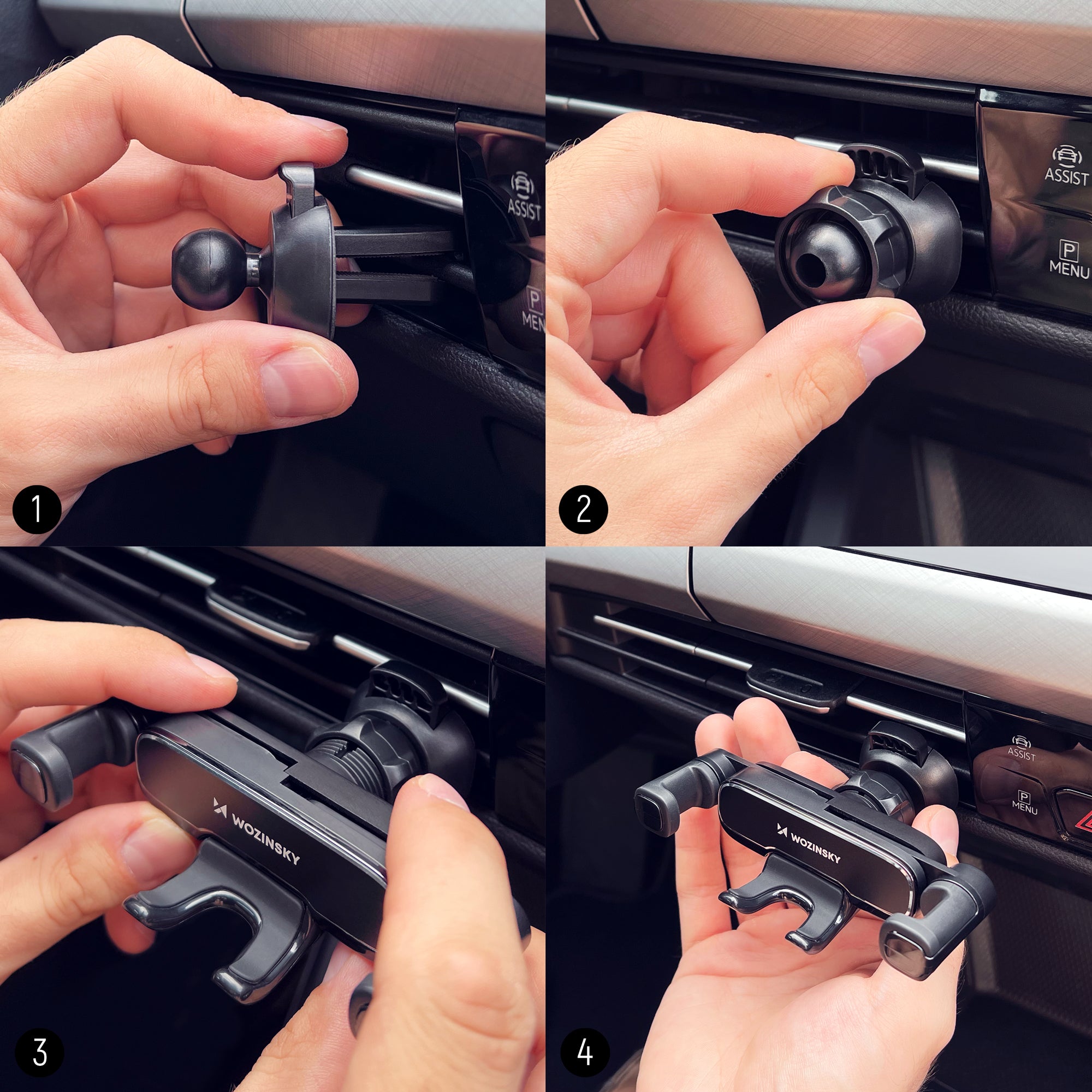 Wozinsky Gravity automobilinis telefono laikiklis WCHBK7 juodas