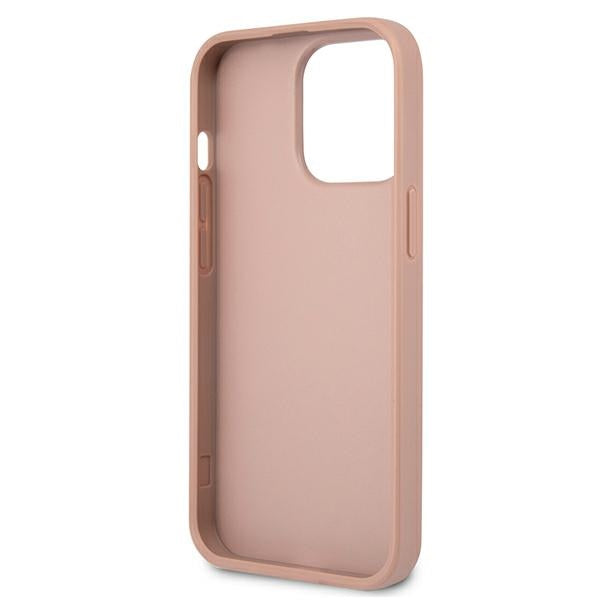 Guess Saffiano Triangle dėklas iPhone 13 Pro – rožinis