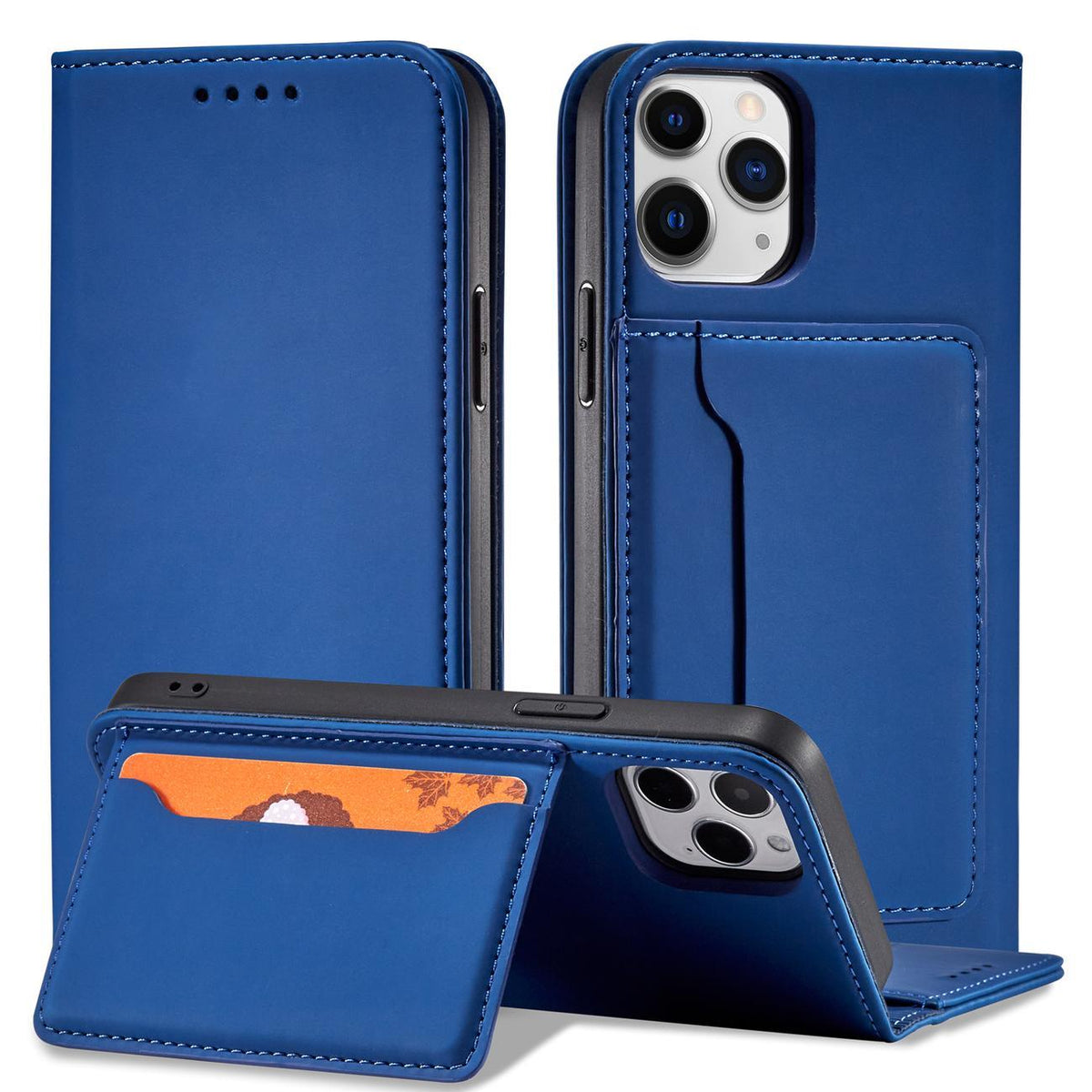 Magnet dėklas-piniginė iPhone 12 – mėlynas -- iPhone 12