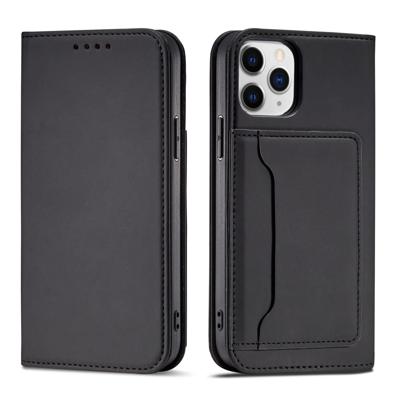 Magnetinis dėklas-piniginė iPhone 12 Pro – juodas -- iPhone 12 Pro