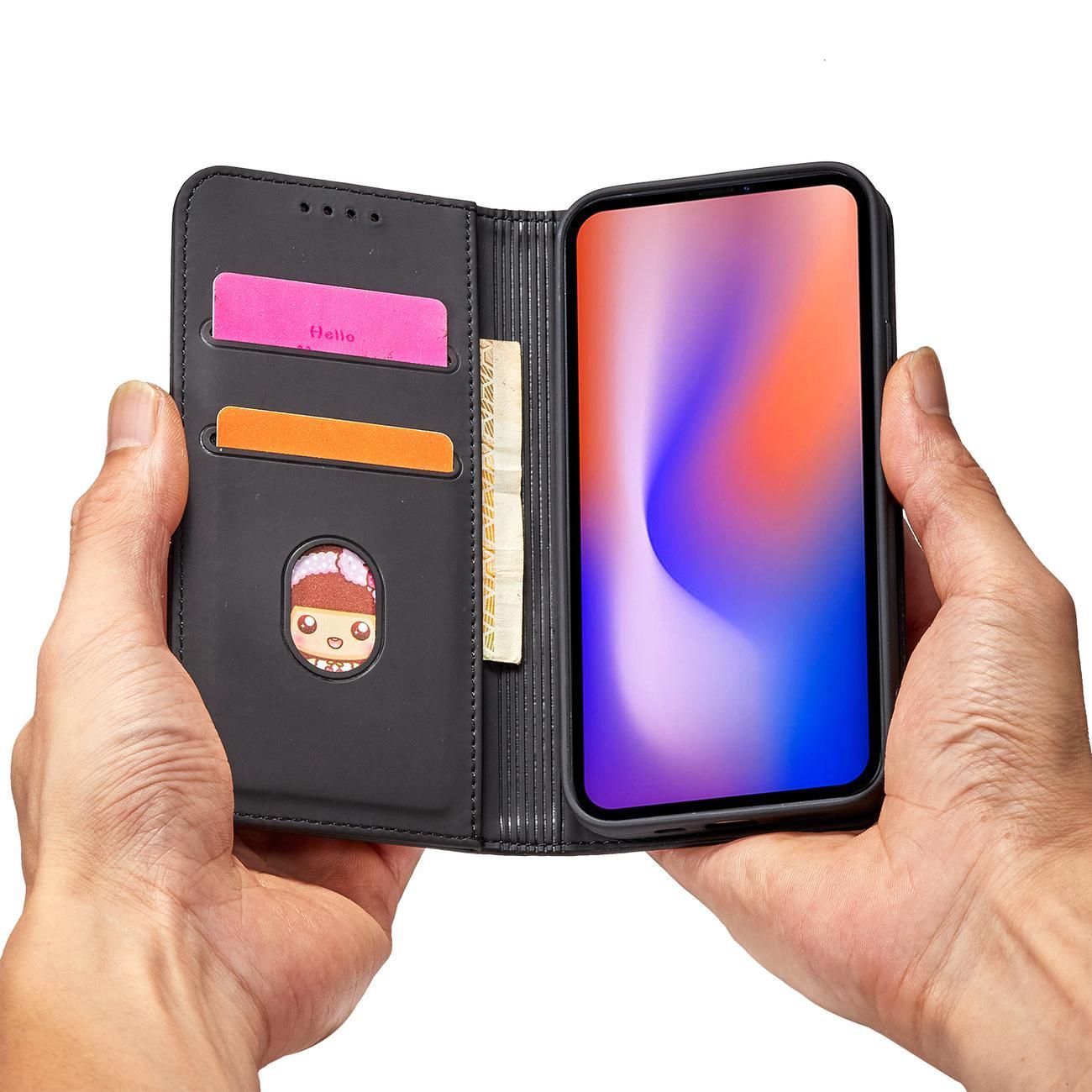 Magnetinis dėklas-piniginė iPhone 12 Pro – juodas -- iPhone 12 Pro