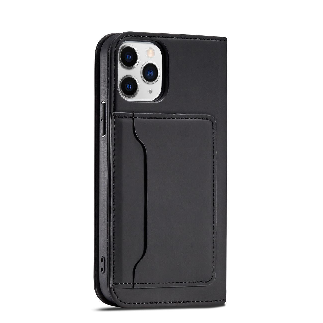 Magnetinis dėklas-piniginė iPhone 12 Pro – juodas -- iPhone 12 Pro