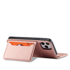 Magnetinis dėklas-piniginė iPhone 12 Pro – rožinis -- iPhone 12 Pro