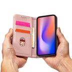 Magnetinis dėklas-piniginė iPhone 12 Pro – rožinis -- iPhone 12 Pro