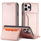 Magnetinis dėklas-piniginė iPhone 12 Pro – rožinis -- iPhone 12 Pro