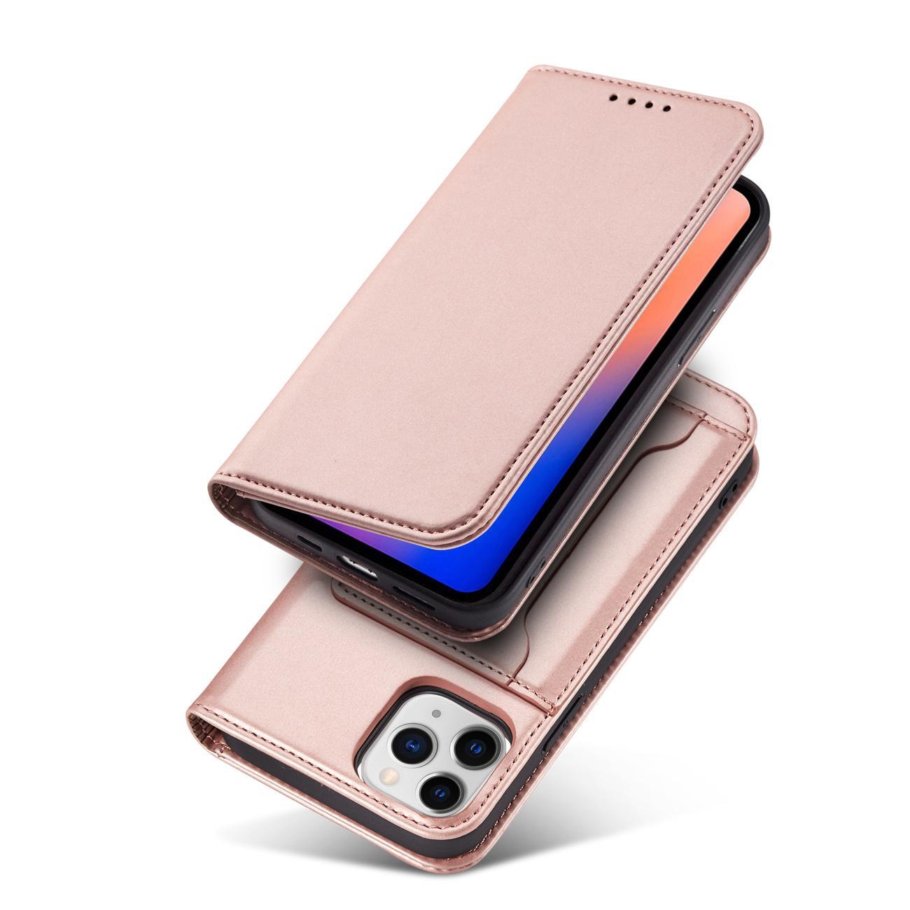 Magnetinis dėklas-piniginė iPhone 12 Pro – rožinis -- iPhone 12 Pro