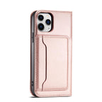 Magnetinis dėklas-piniginė iPhone 12 Pro – rožinis -- iPhone 12 Pro