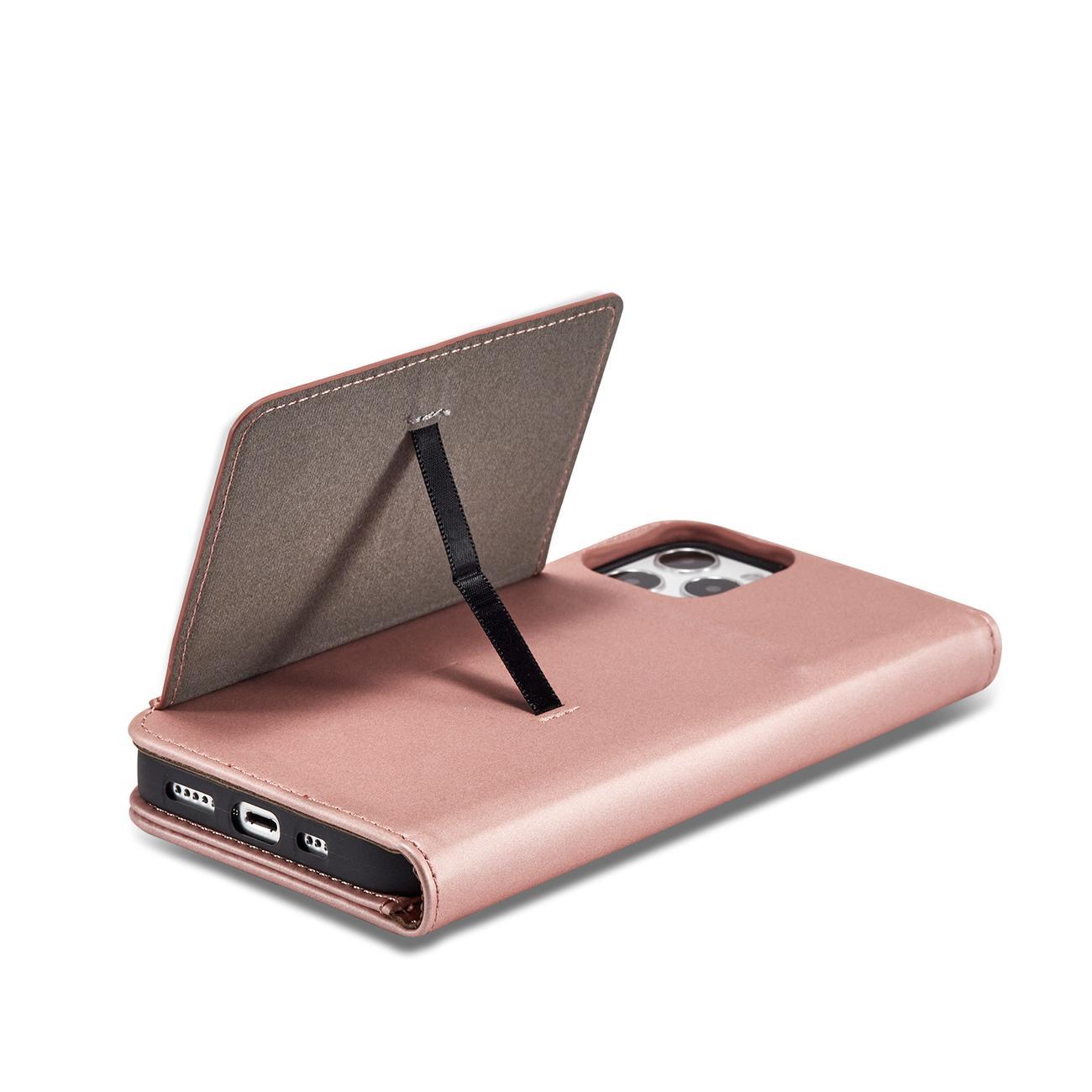 Magnetinis dėklas-piniginė iPhone 12 Pro – rožinis -- iPhone 12 Pro