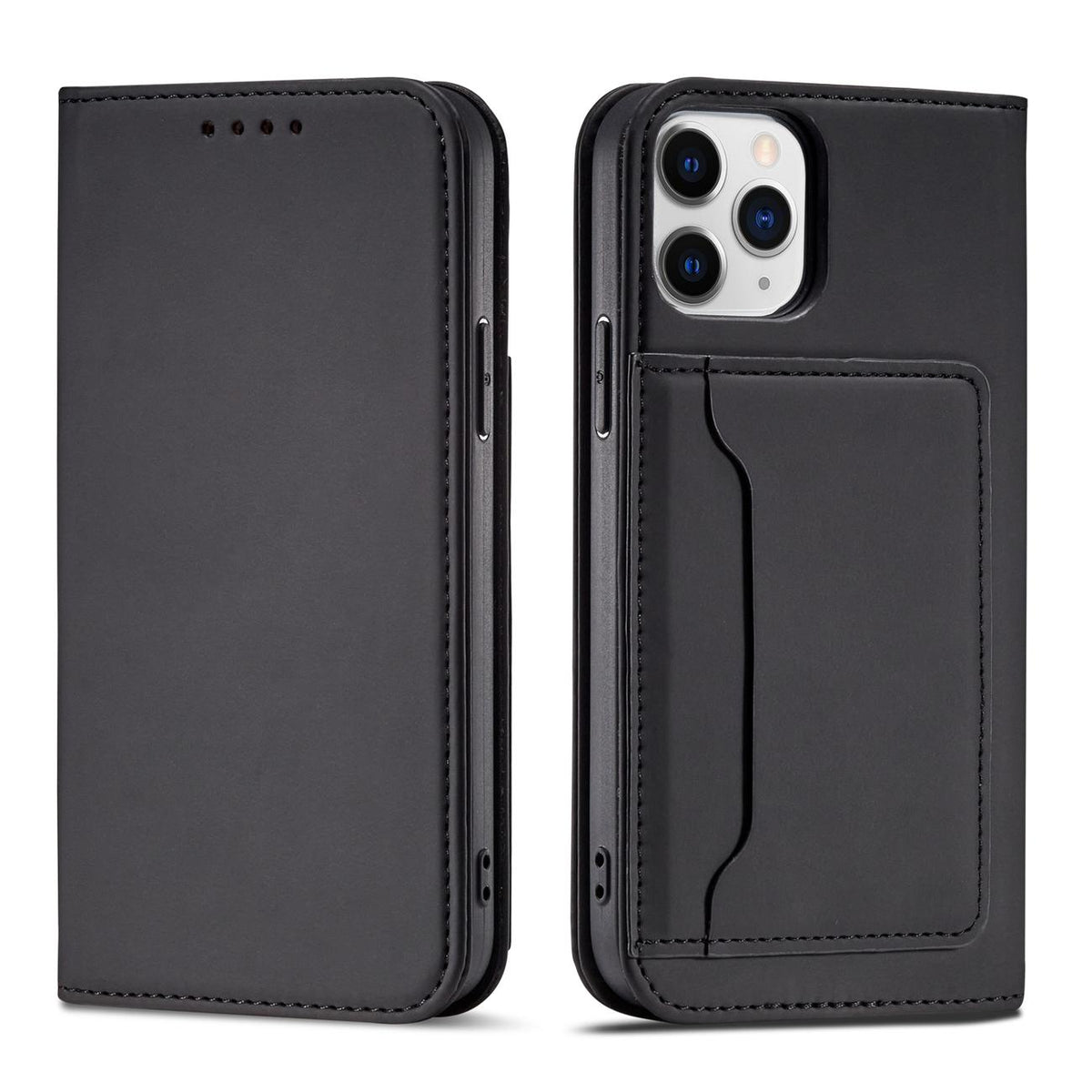 Magnet Card Case dėklas-piniginė iPhone 12 Pro Max – juodas -- iPhone 12 Pro Max