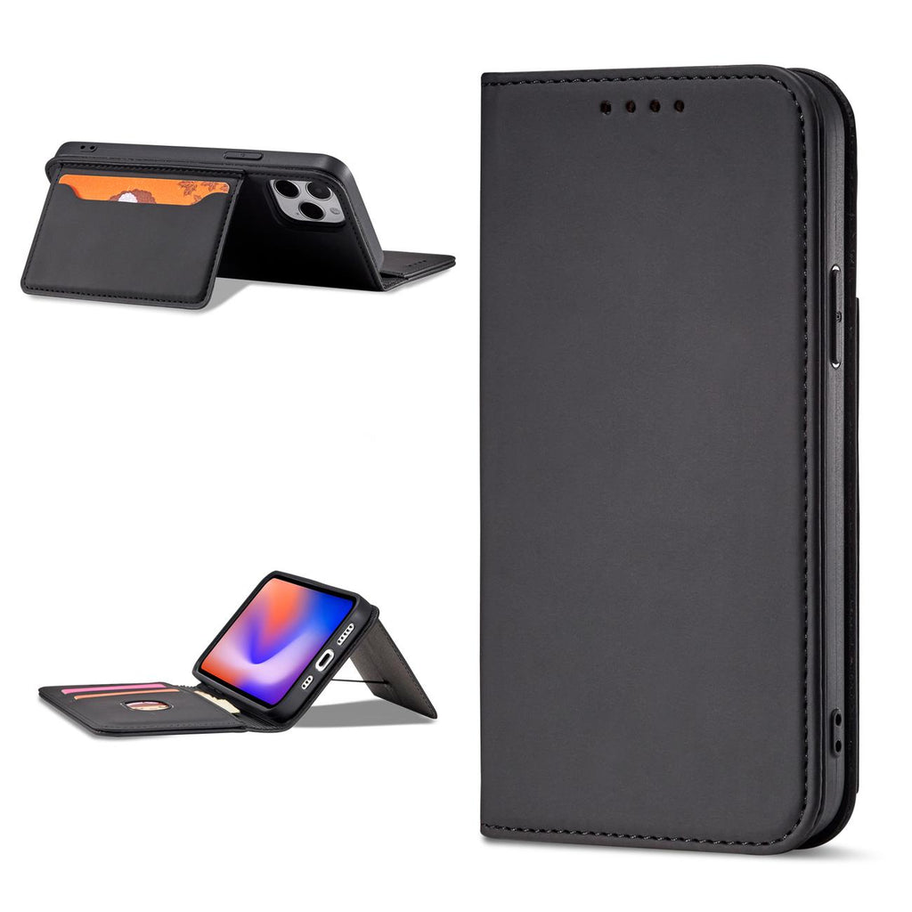 Magnet Card Case dėklas-piniginė iPhone 12 Pro Max – juodas -- iPhone 12 Pro Max