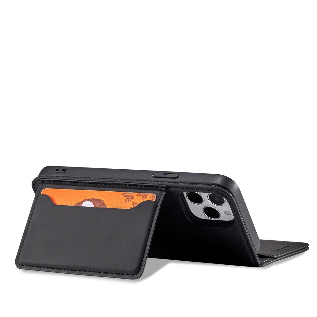 Magnet Card Case dėklas-piniginė iPhone 12 Pro Max – juodas -- iPhone 12 Pro Max