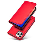 Magnetinis dėklas-piniginė iPhone 12 Pro Max – raudonas -- iPhone 12 Pro Max