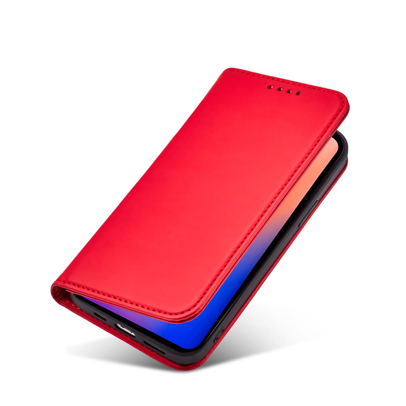 Magnetinis dėklas-piniginė iPhone 12 Pro Max – raudonas -- iPhone 12 Pro Max