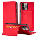 Magnet Card Case dėklas iPhone 13 Pro – raudonas