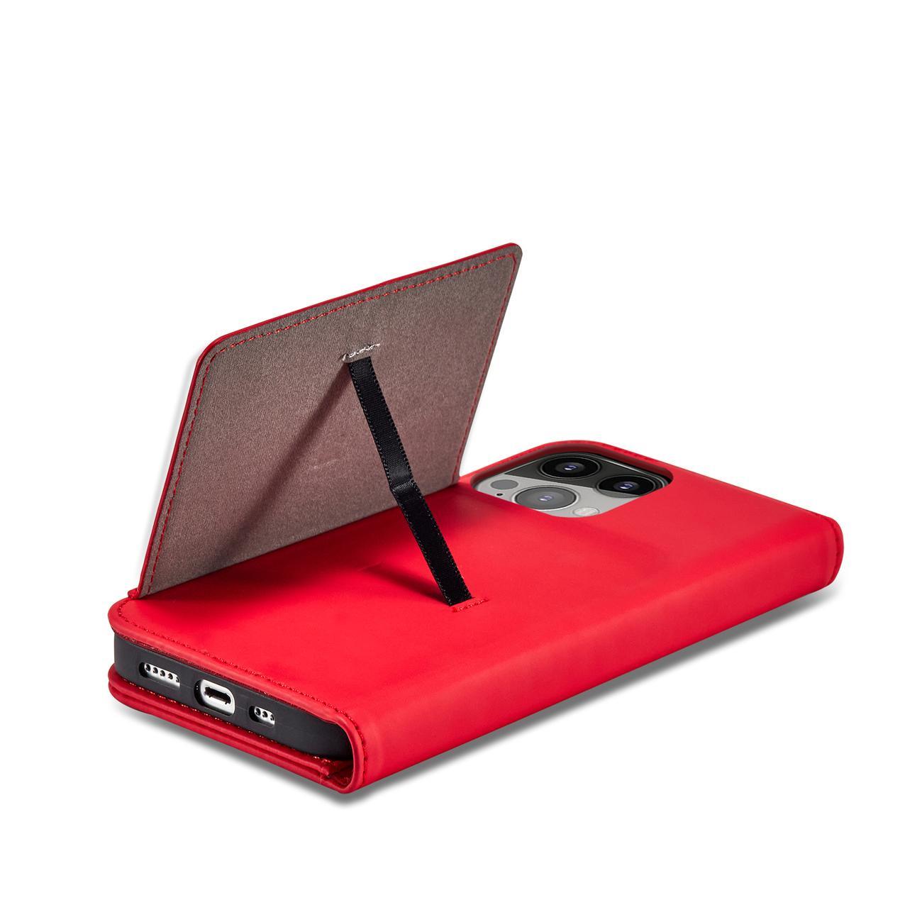 Magnet Card Case dėklas iPhone 13 Pro – raudonas