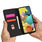Magnet Card Case dėklas Samsung Galaxy A12 5G – juodas -- Samsung Galaxy A12