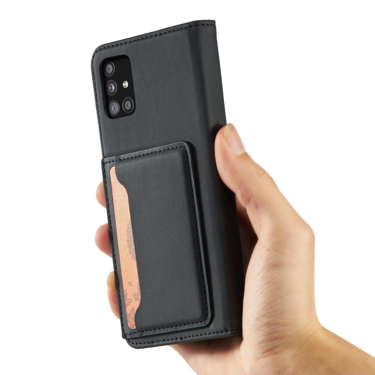 Magnet Card Case dėklas Samsung Galaxy A12 5G – juodas -- Samsung Galaxy A12