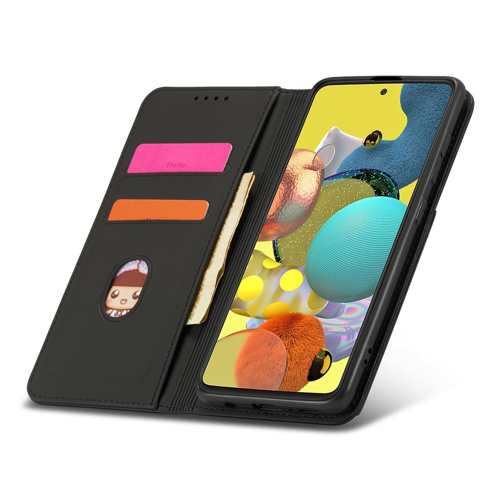 Magnet Card Case dėklas Samsung Galaxy A12 5G – juodas -- Samsung Galaxy A12