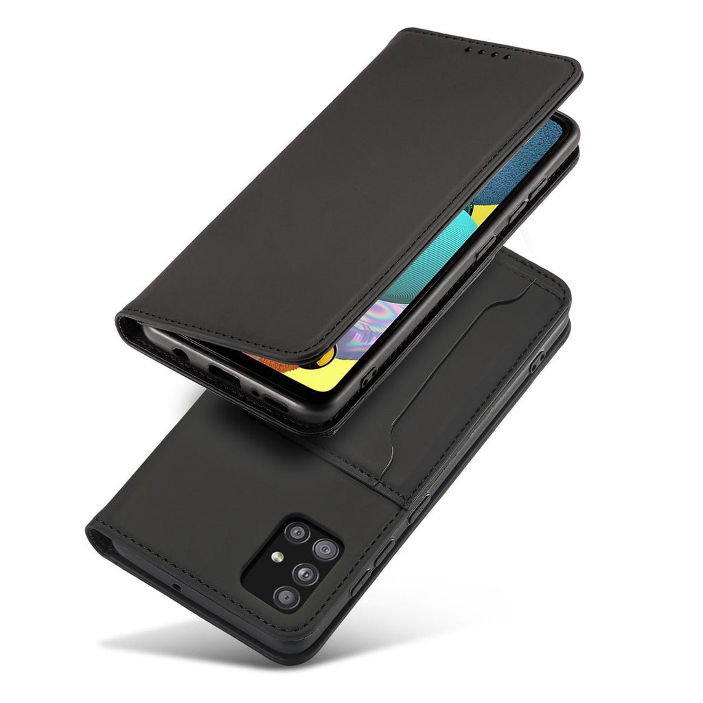Magnet Card Case dėklas Samsung Galaxy A12 5G – juodas -- Samsung Galaxy A12