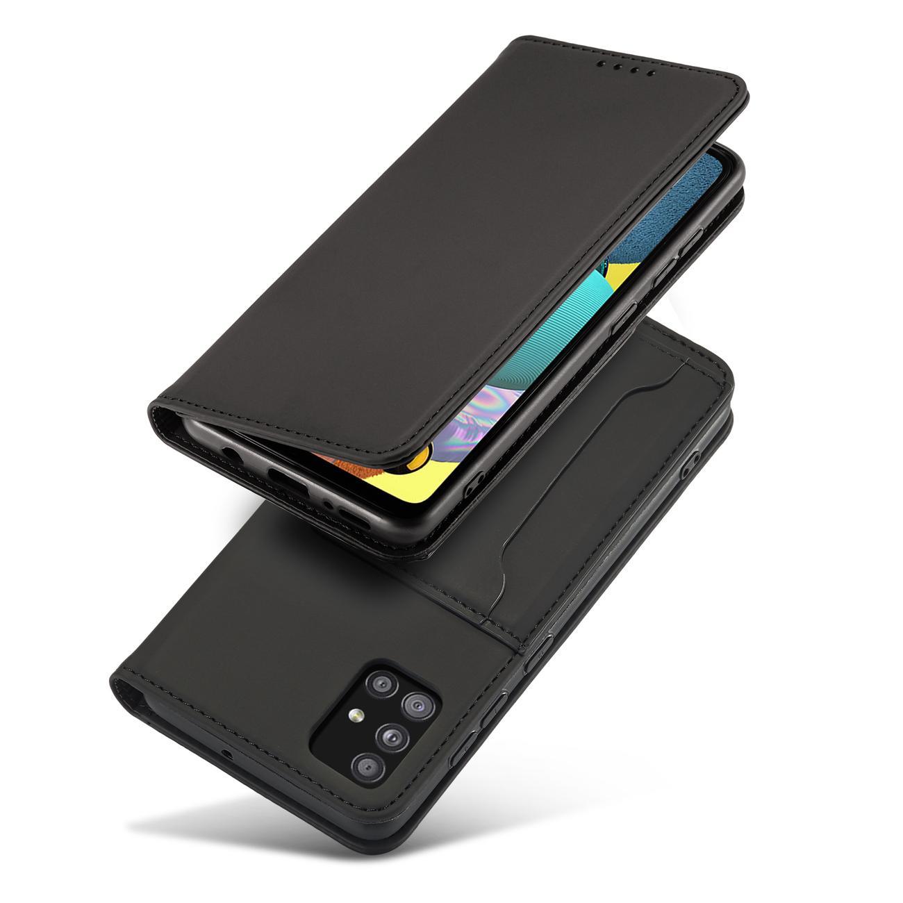 Magnet Card Case dėklas Samsung Galaxy A12 5G – juodas -- Samsung Galaxy A12