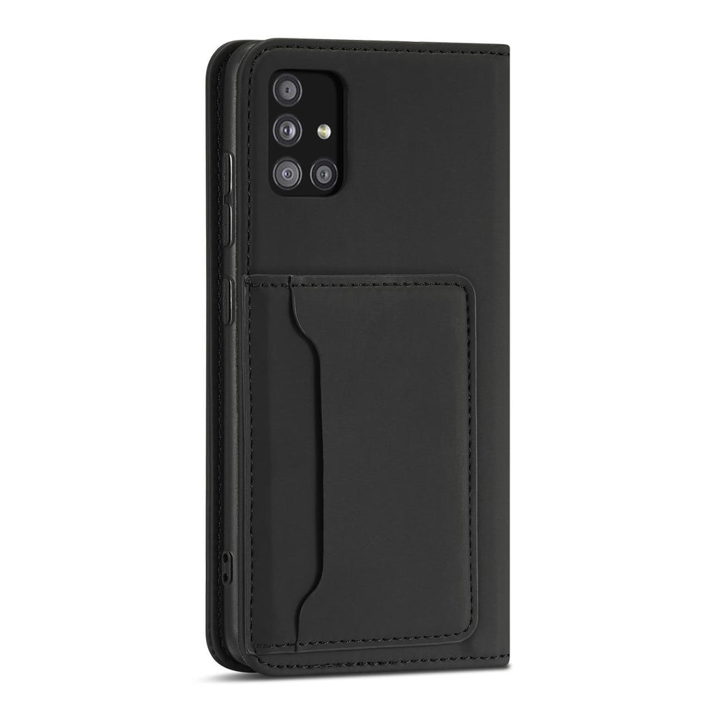 Magnet Card Case dėklas Samsung Galaxy A12 5G – juodas -- Samsung Galaxy A12