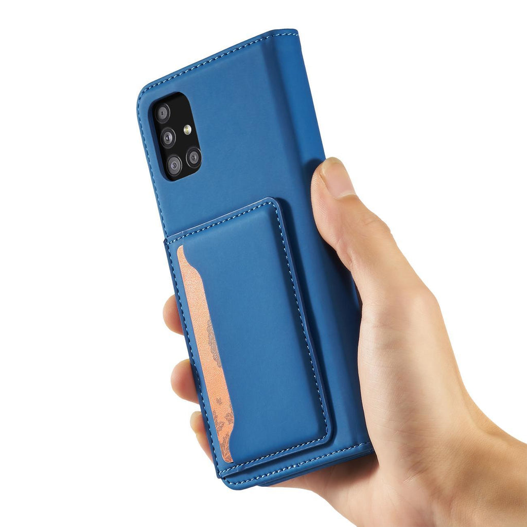 Magnetinis dėklas-piniginė Samsung Galaxy A12 5G – mėlynas -- Samsung Galaxy A12