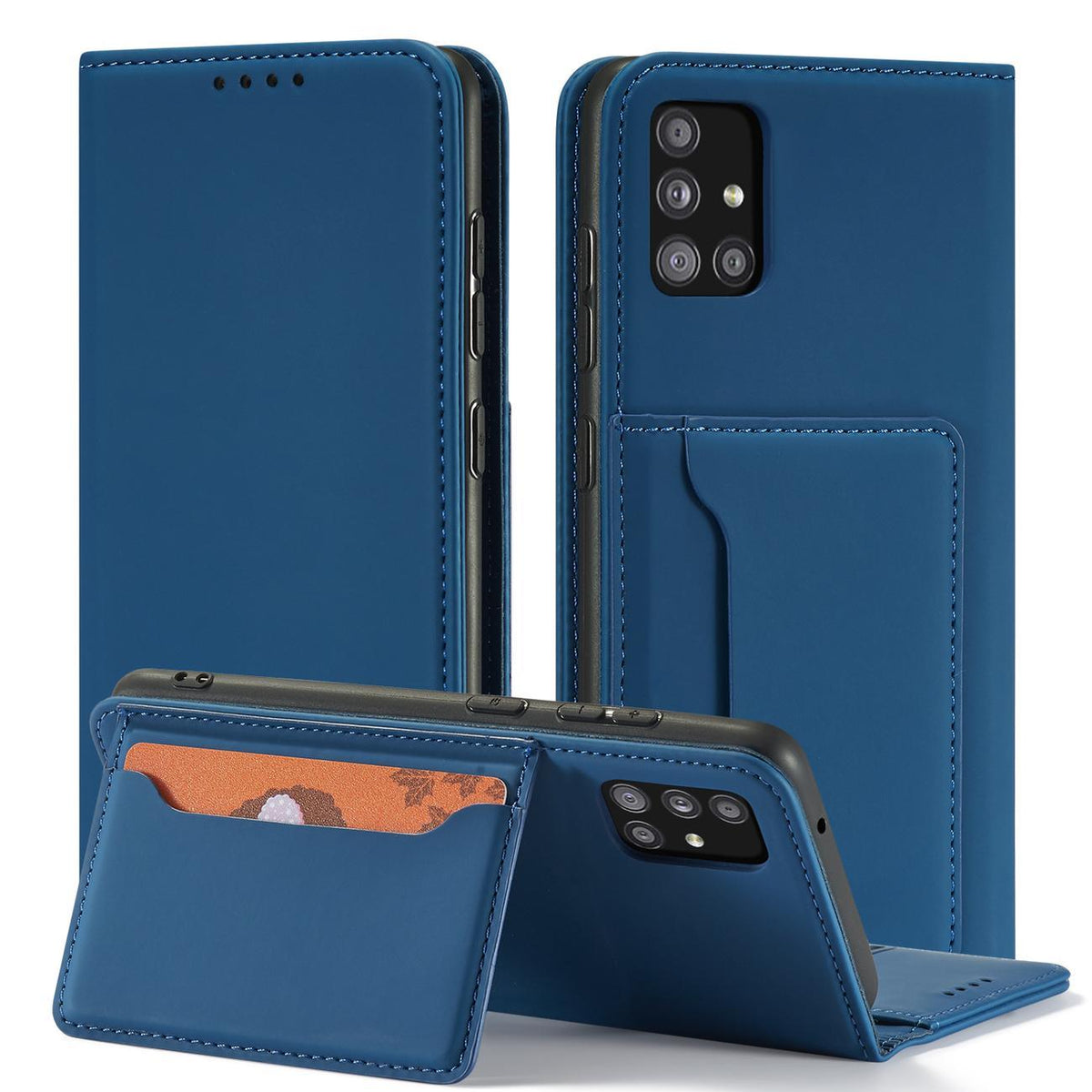 Magnetinis dėklas-piniginė Samsung Galaxy A12 5G – mėlynas -- Samsung Galaxy A12