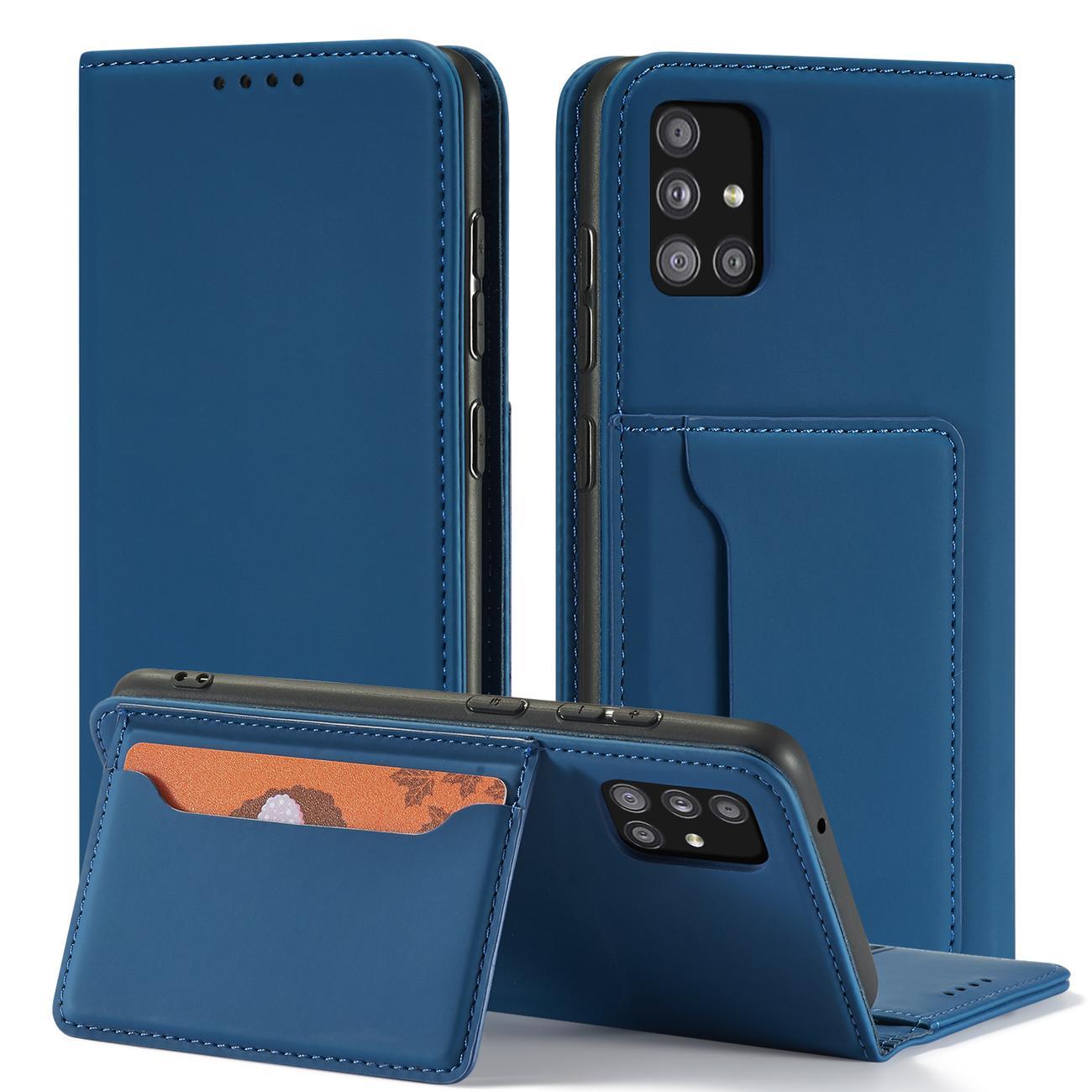 Magnetinis dėklas-piniginė Samsung Galaxy A12 5G – mėlynas -- Samsung Galaxy A12