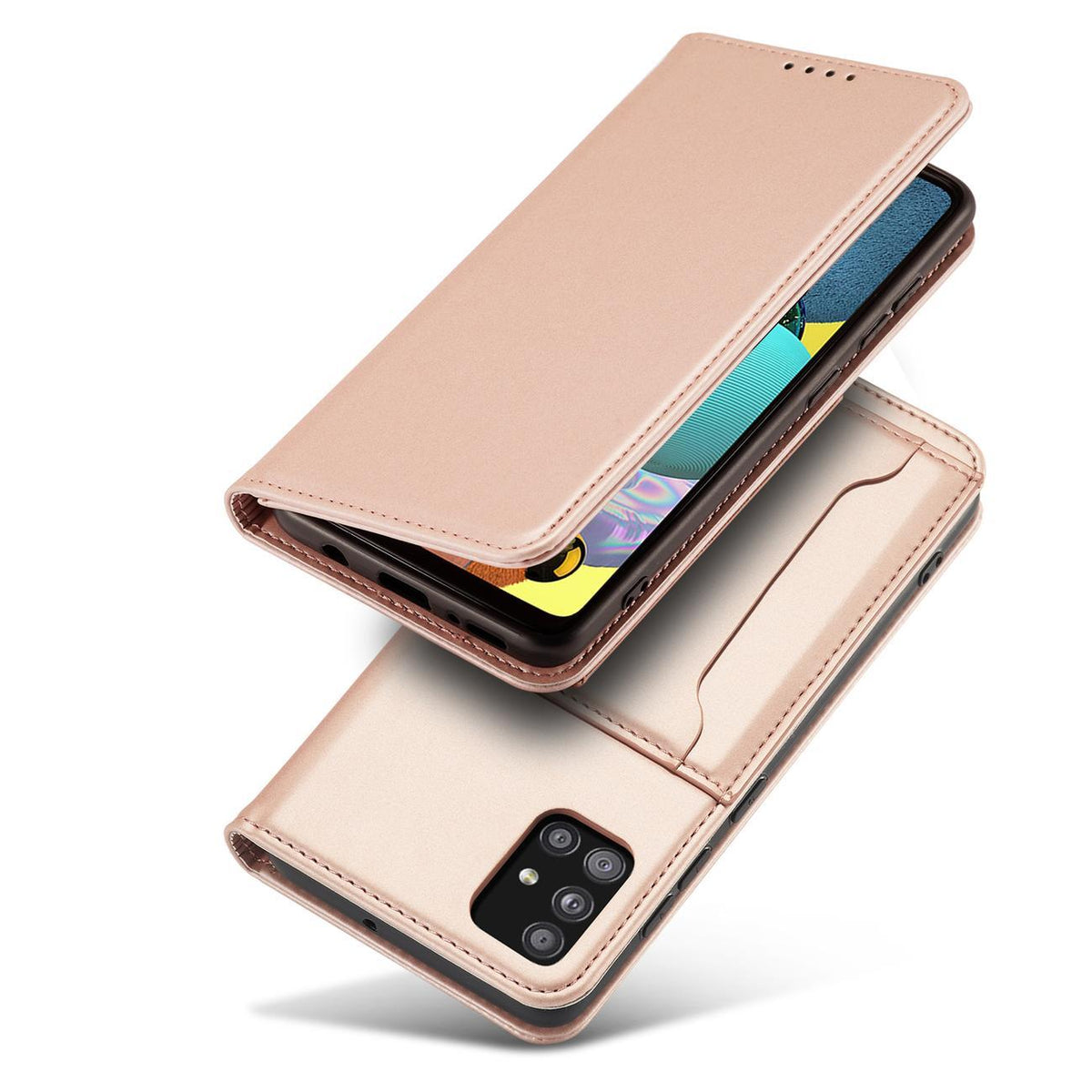 Magnetinis piniginės dėklas Samsung Galaxy A12 5G – rožinis -- Samsung Galaxy A12