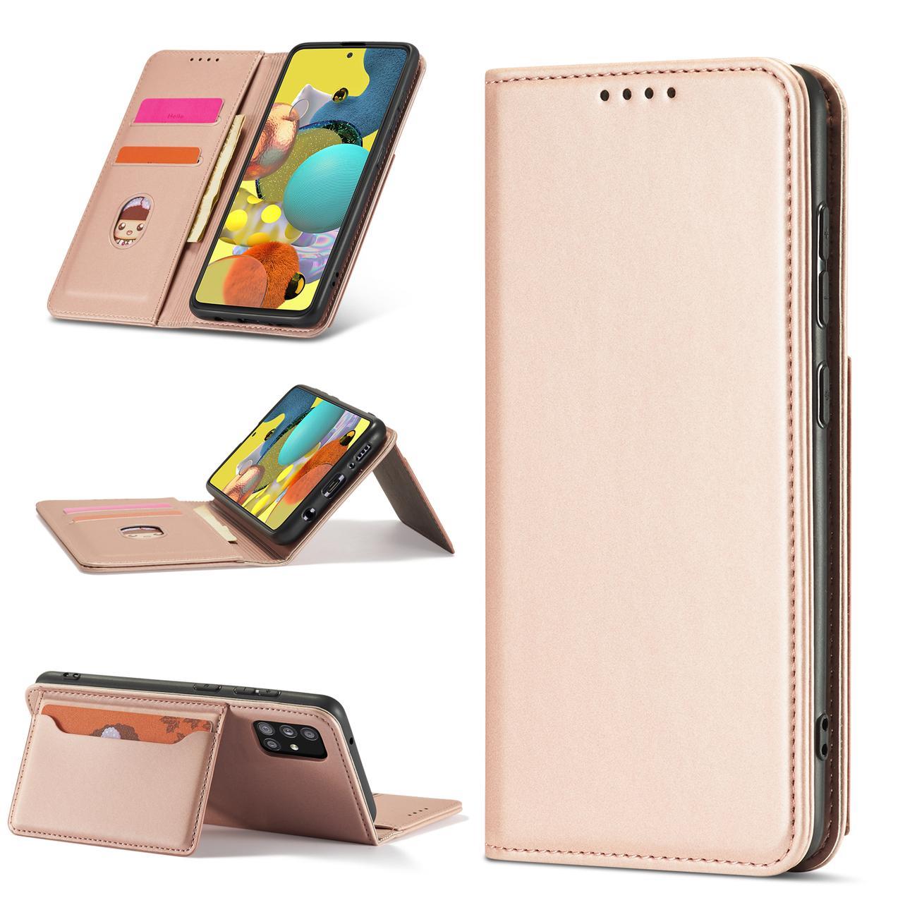 Magnetinis piniginės dėklas Samsung Galaxy A12 5G – rožinis -- Samsung Galaxy A12