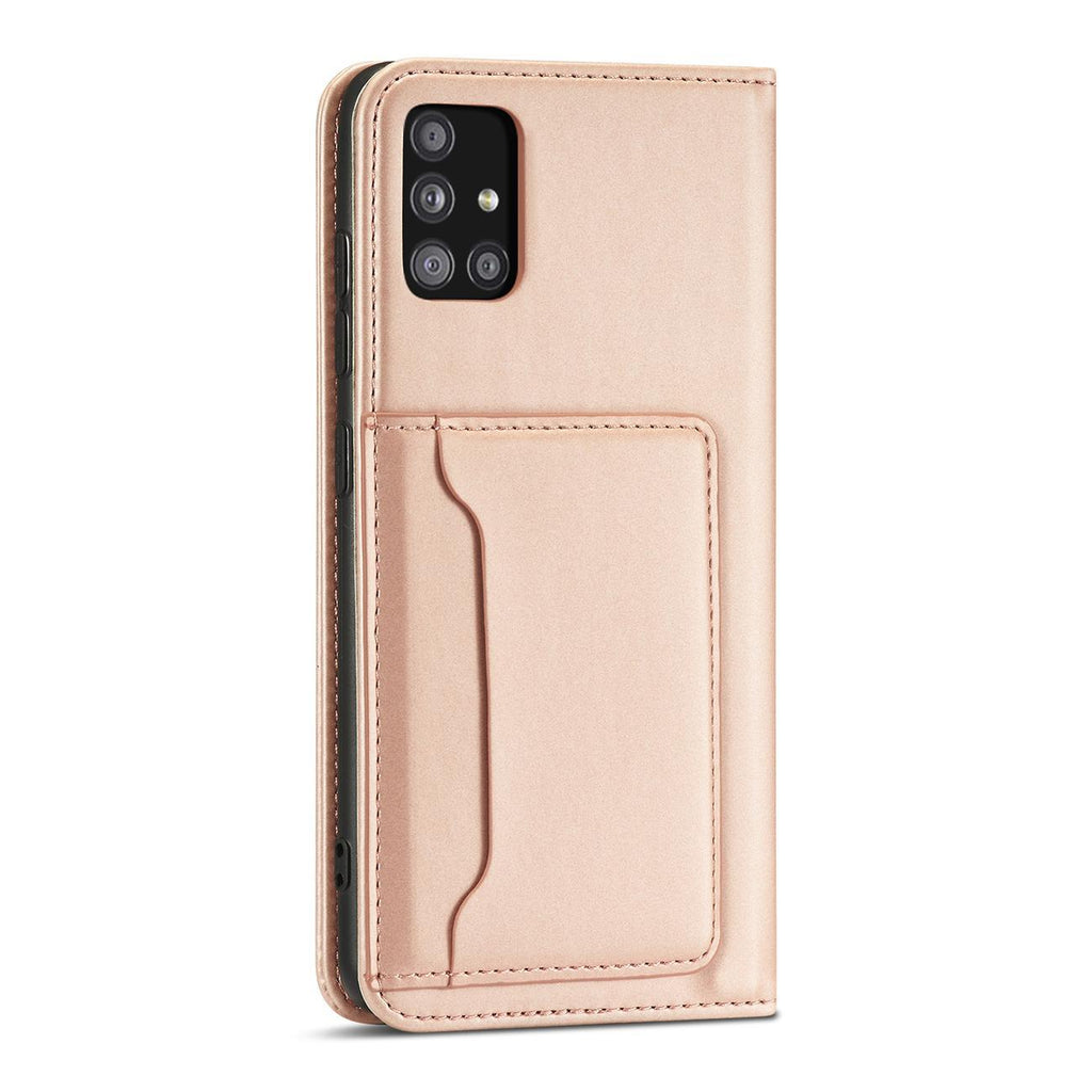 Magnetinis piniginės dėklas Samsung Galaxy A12 5G – rožinis -- Samsung Galaxy A12
