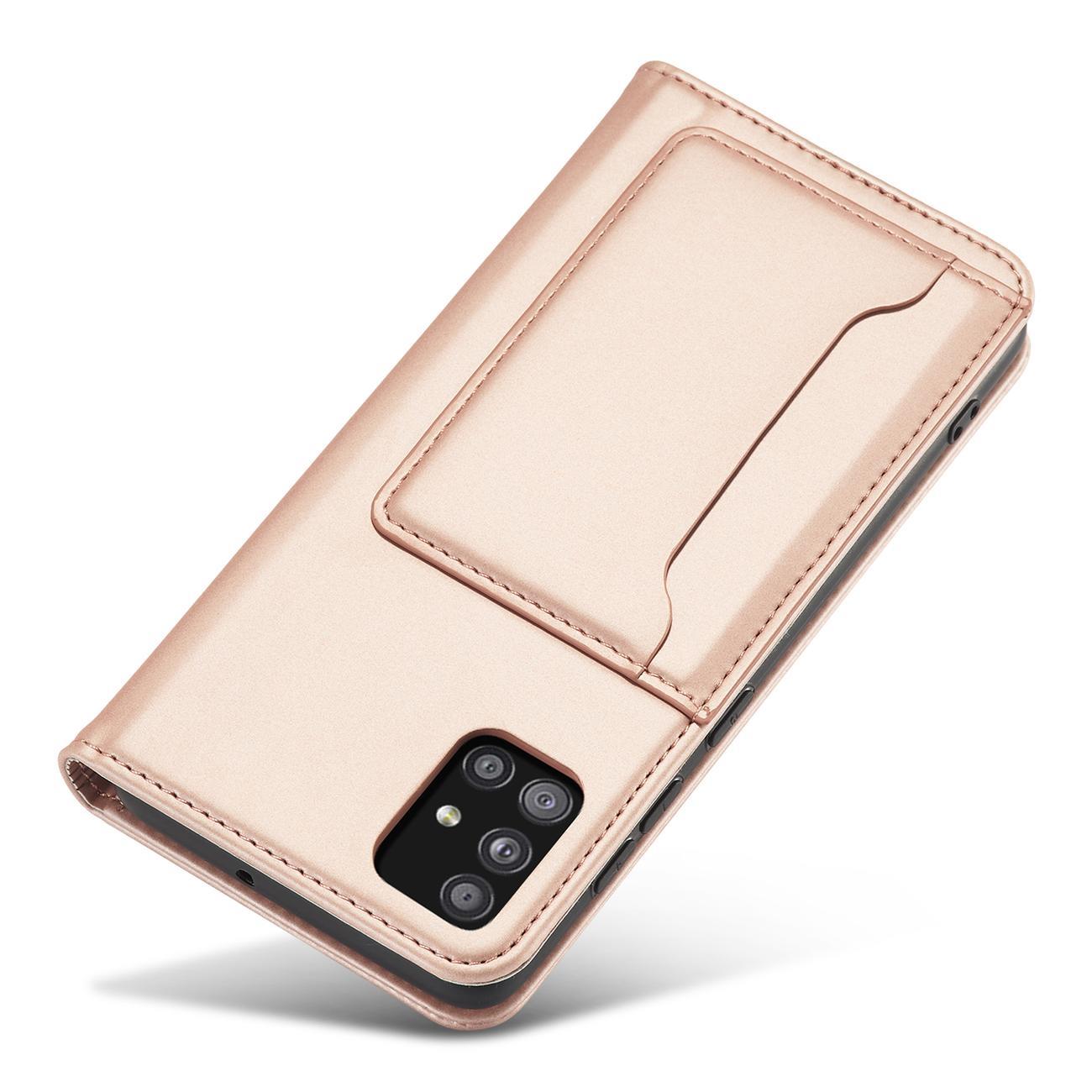 Magnetinis piniginės dėklas Samsung Galaxy A12 5G – rožinis -- Samsung Galaxy A12